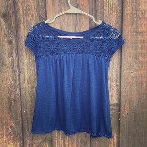 Blue blouse with lace!